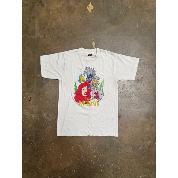 Vintage Disney The Little Mermaid T-Shirt Ariel Ursula King Triton Sebastian 90s - Picture 1 of 11